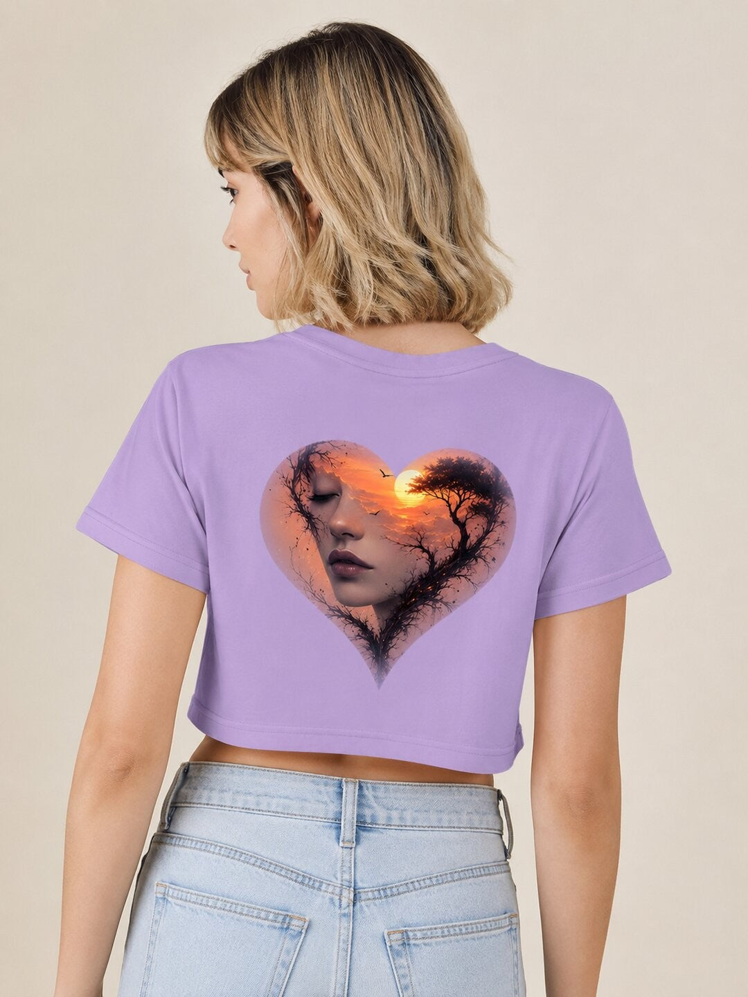 Cyber Ronin Printed Round Neck Crop Pre-customized Tshirt for Women