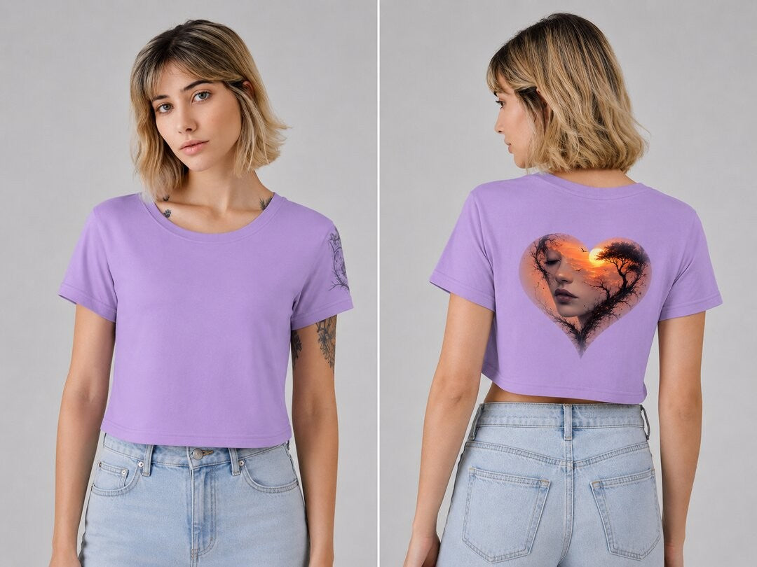 Cyber Ronin Printed Round Neck Crop Pre-customized Tshirt for Women