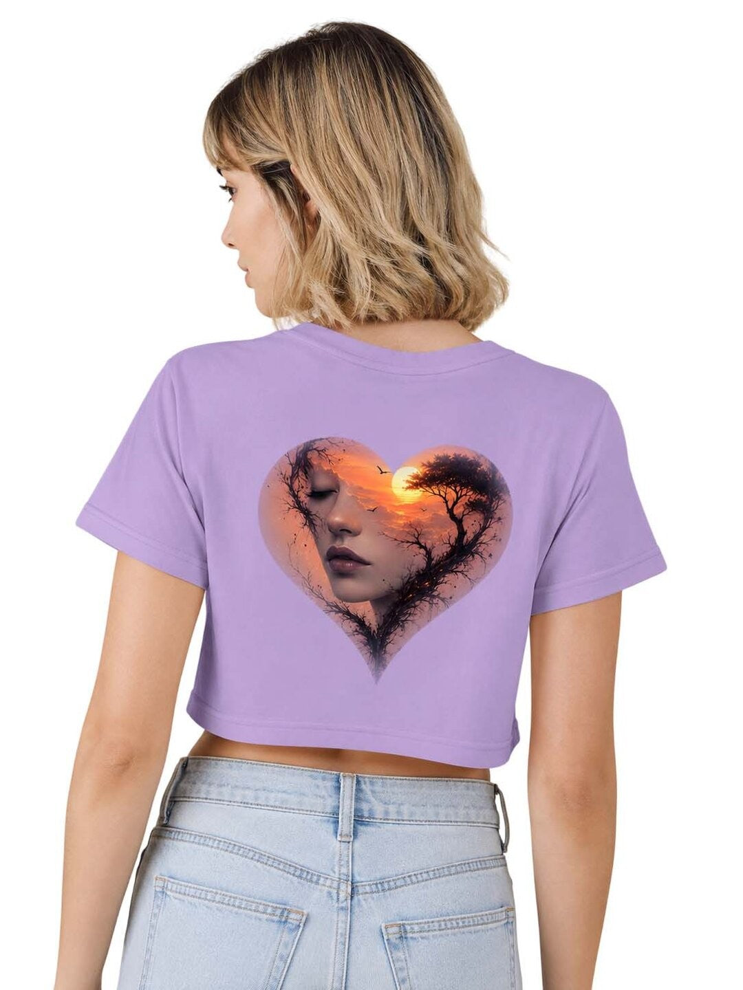 Cyber Ronin Printed Round Neck Crop Pre-customized Tshirt for Women