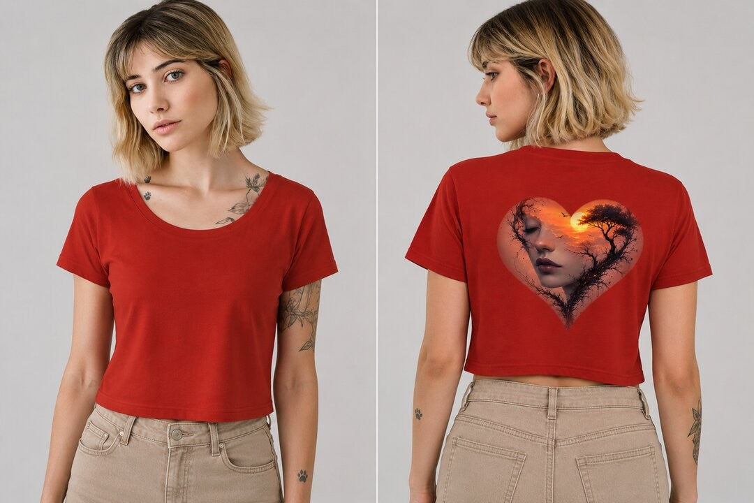 Cyber Ronin Printed Round Neck Crop Pre-customized Tshirt for Women