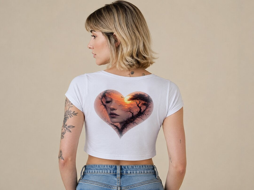 Cyber Ronin Printed Round Neck Crop Pre-customized Tshirt for Women