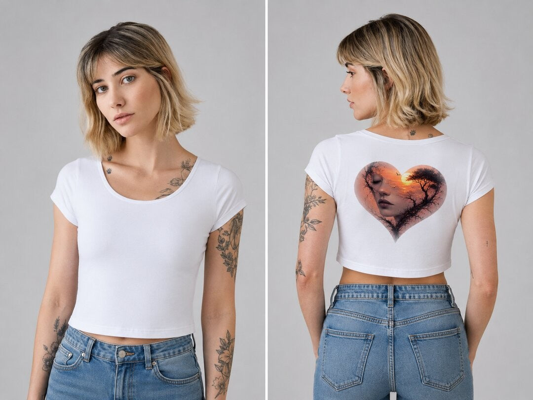 Cyber Ronin Printed Round Neck Crop Pre-customized Tshirt for Women