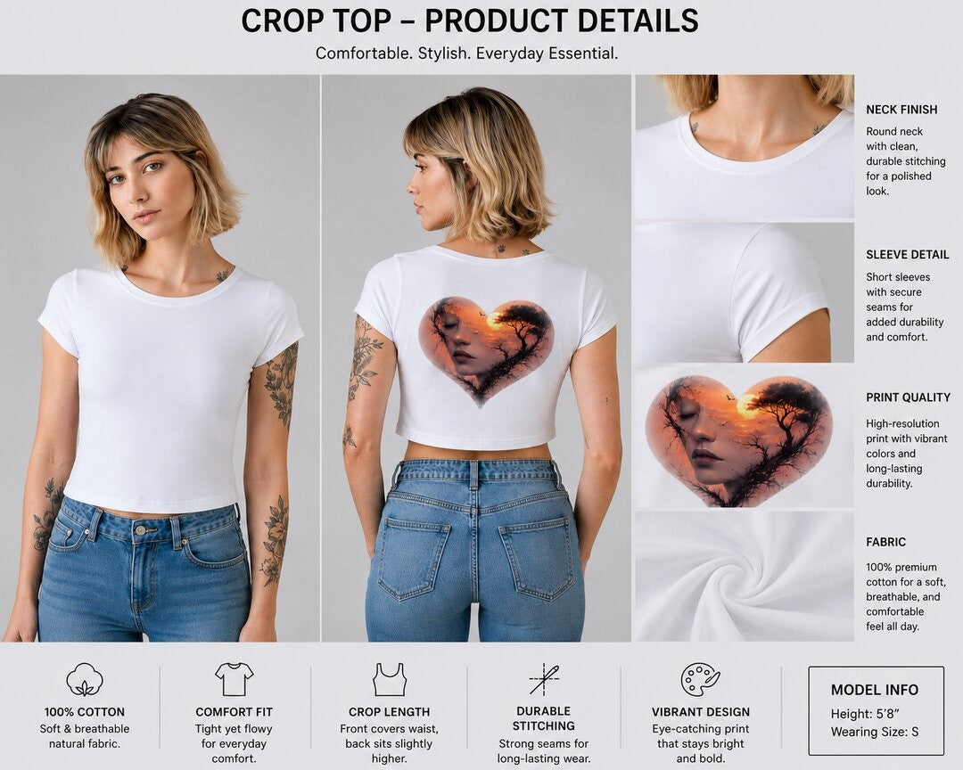 Cyber Ronin Printed Round Neck Crop Pre-customized Tshirt for Women