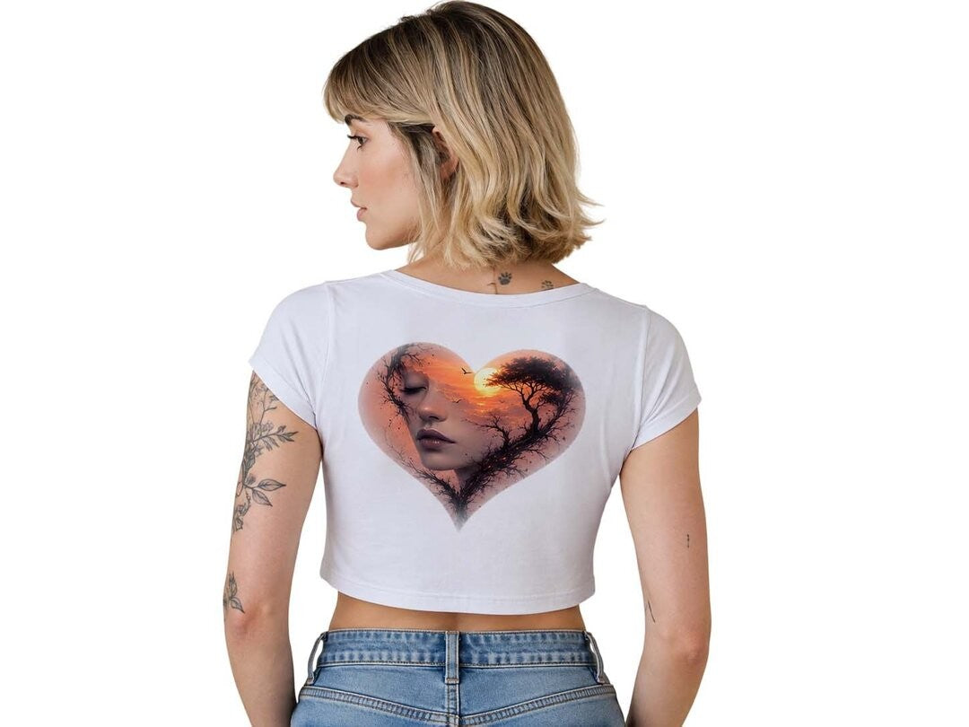 Cyber Ronin Printed Round Neck Crop Pre-customized Tshirt for Women