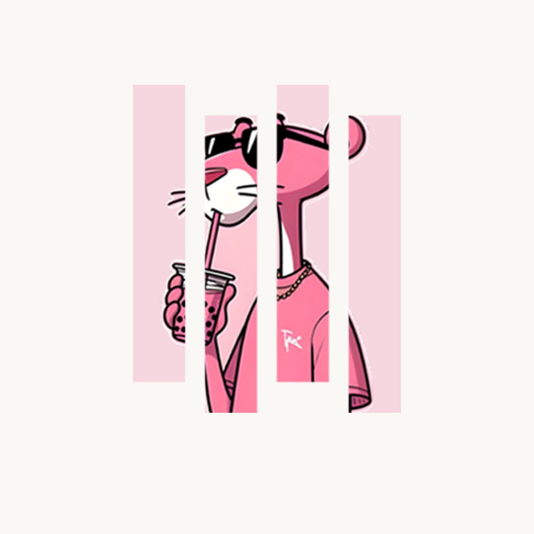Pink Panther Printed Round Neck Crop Pre-customized Tshirt for Women