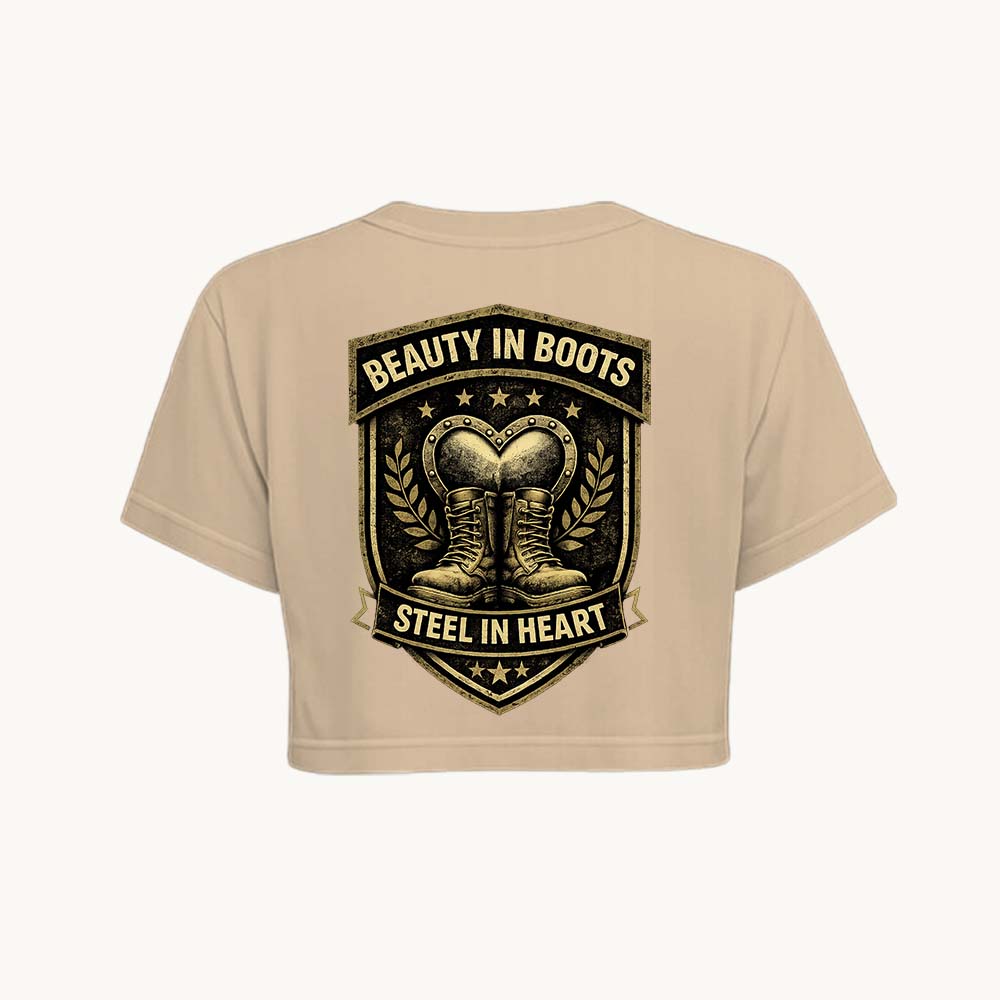 BeautyinBoots Printed Round Neck Crop Pre-customized Tshirt for Women