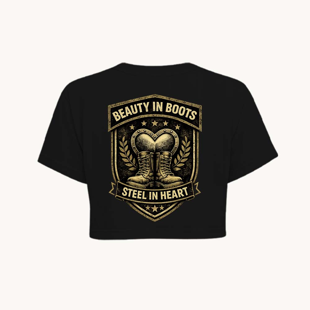 BeautyinBoots Printed Round Neck Crop Pre-customized Tshirt for Women