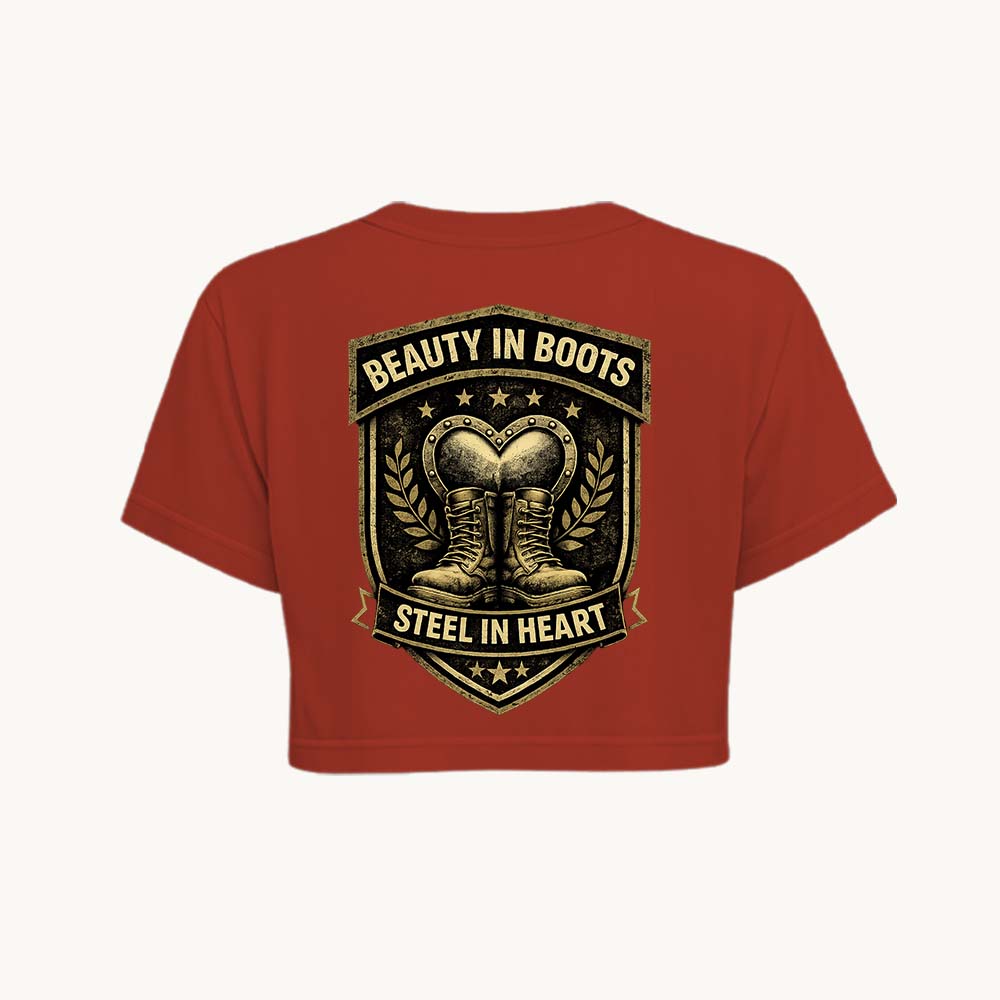 BeautyinBoots Printed Round Neck Crop Pre-customized Tshirt for Women