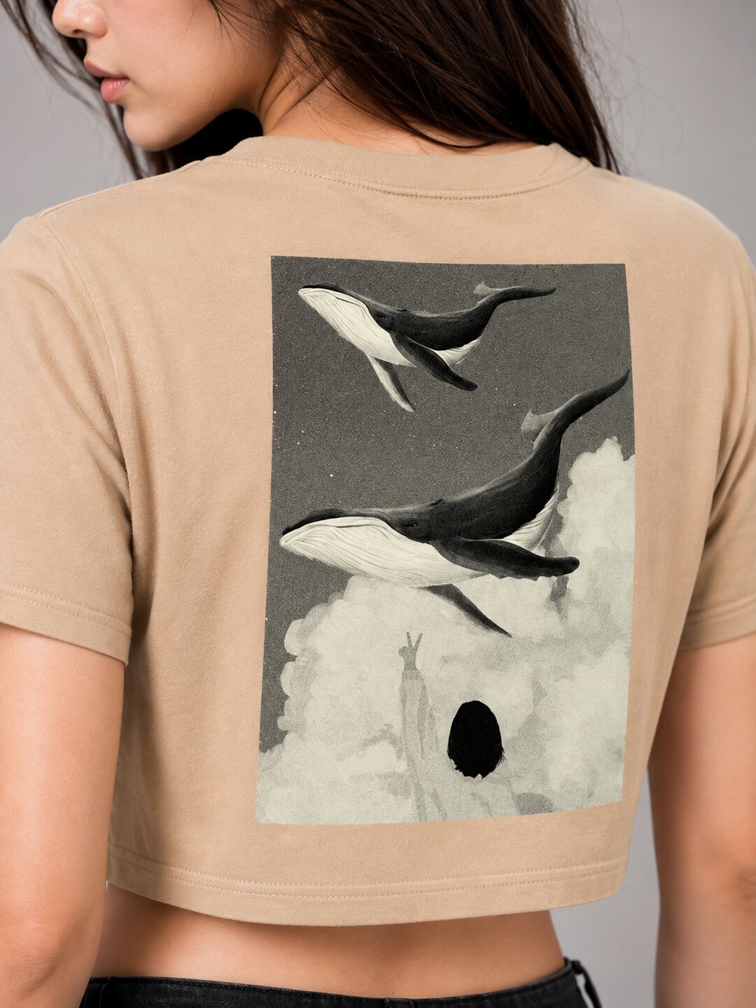 Seoul Static Printed Round Neck Crop Pre-customized Tshirt for Women