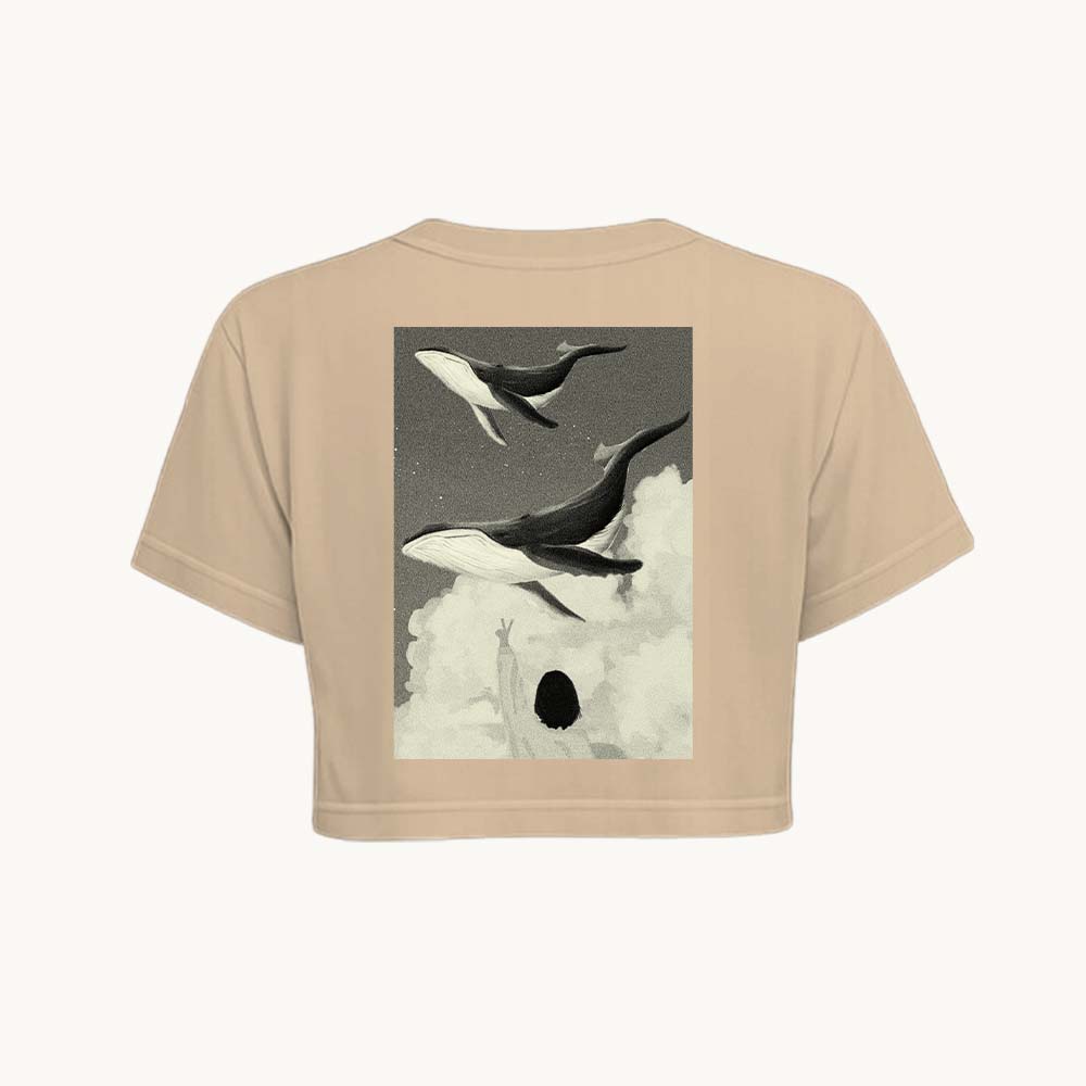 Seoul Static Printed Round Neck Crop Pre-customized Tshirt for Women