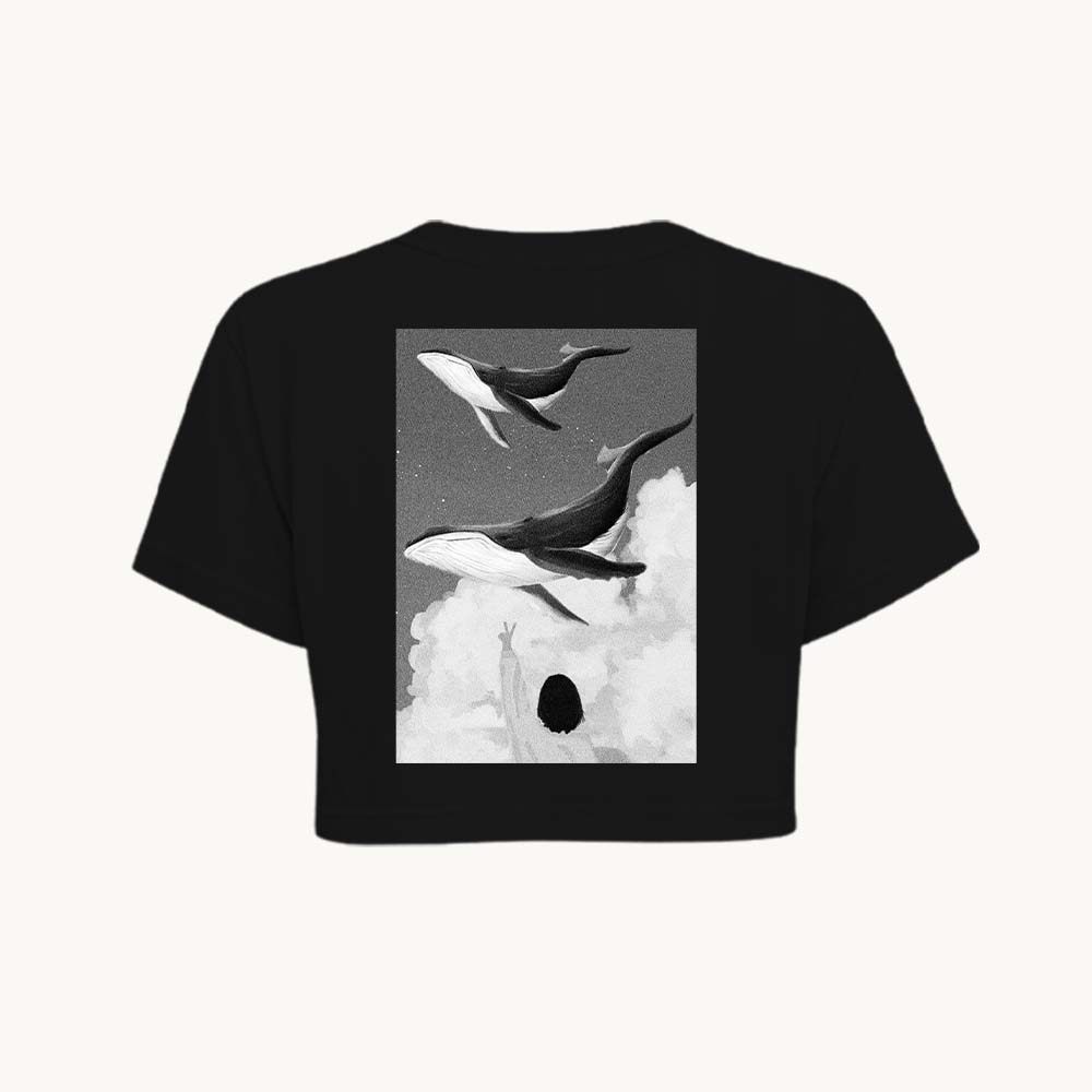 Seoul Static Printed Round Neck Crop Pre-customized Tshirt for Women