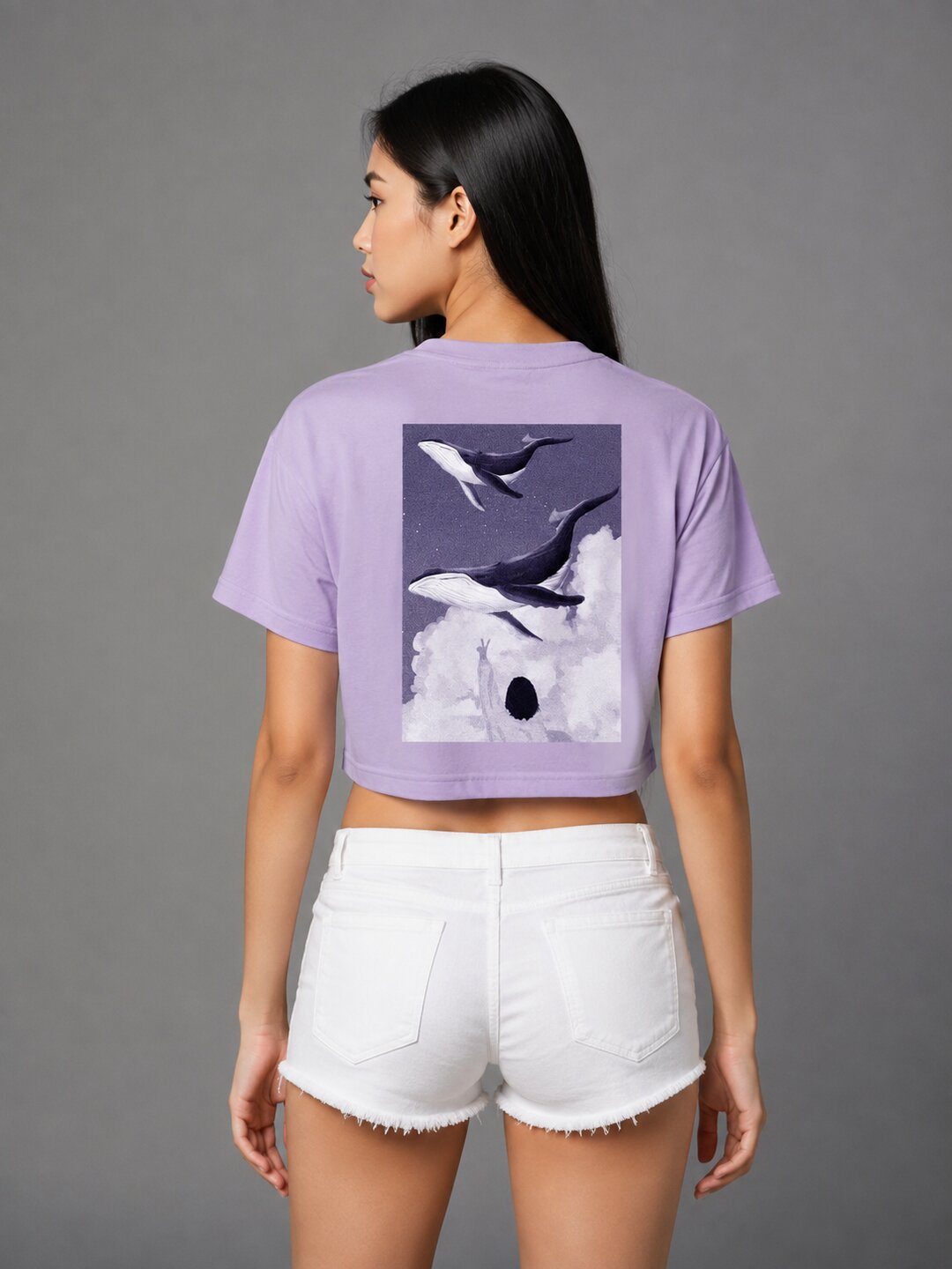 Seoul Static Printed Round Neck Crop Pre-customized Tshirt for Women
