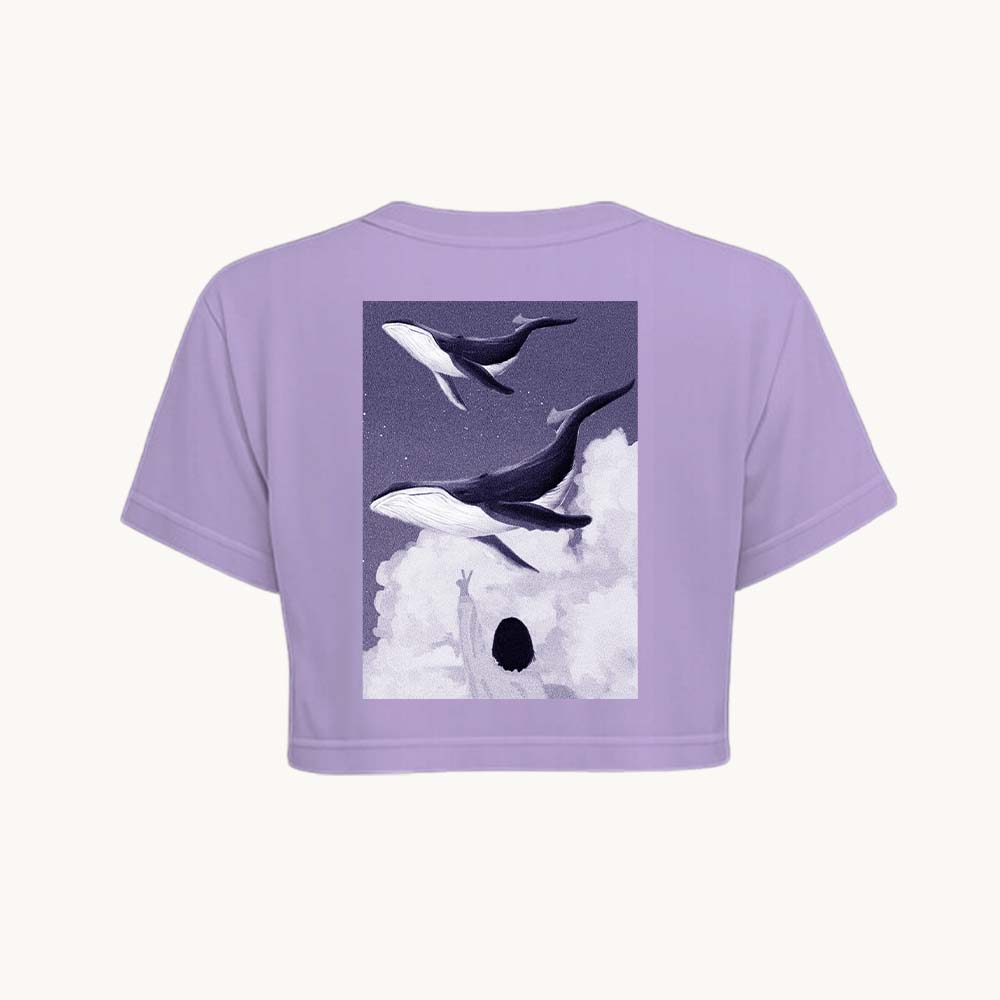 Seoul Static Printed Round Neck Crop Pre-customized Tshirt for Women