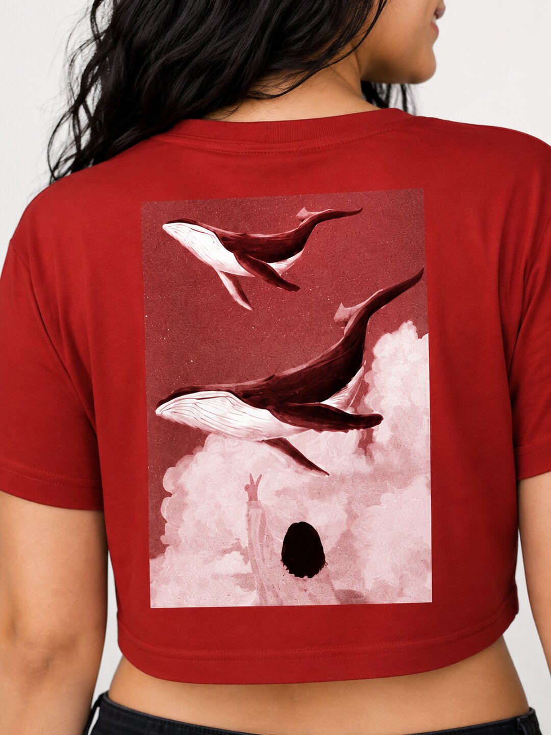 Seoul Static Printed Round Neck Crop Pre-customized Tshirt for Women