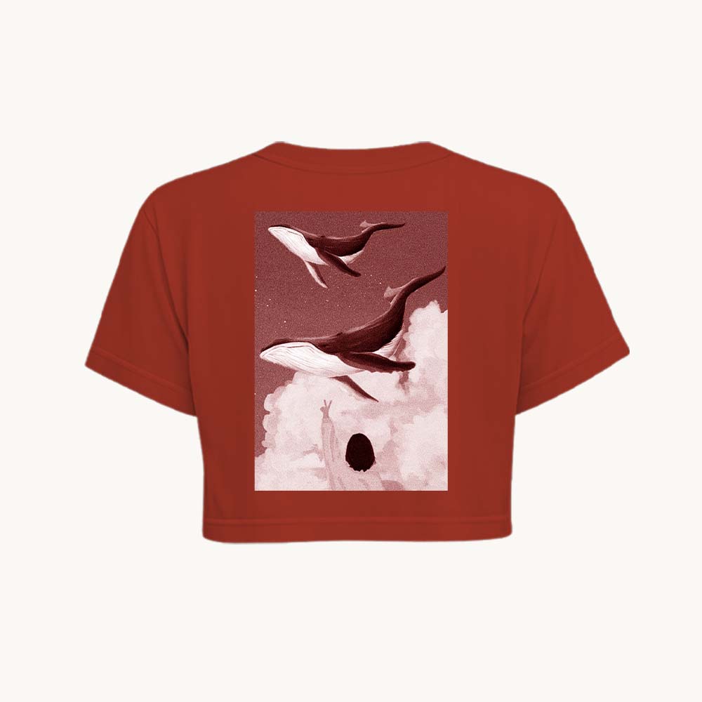 Seoul Static Printed Round Neck Crop Pre-customized Tshirt for Women
