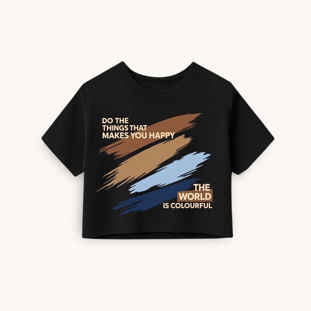 K-Pop Pulse Printed Round Neck Crop Pre-customized Tshirt for Women