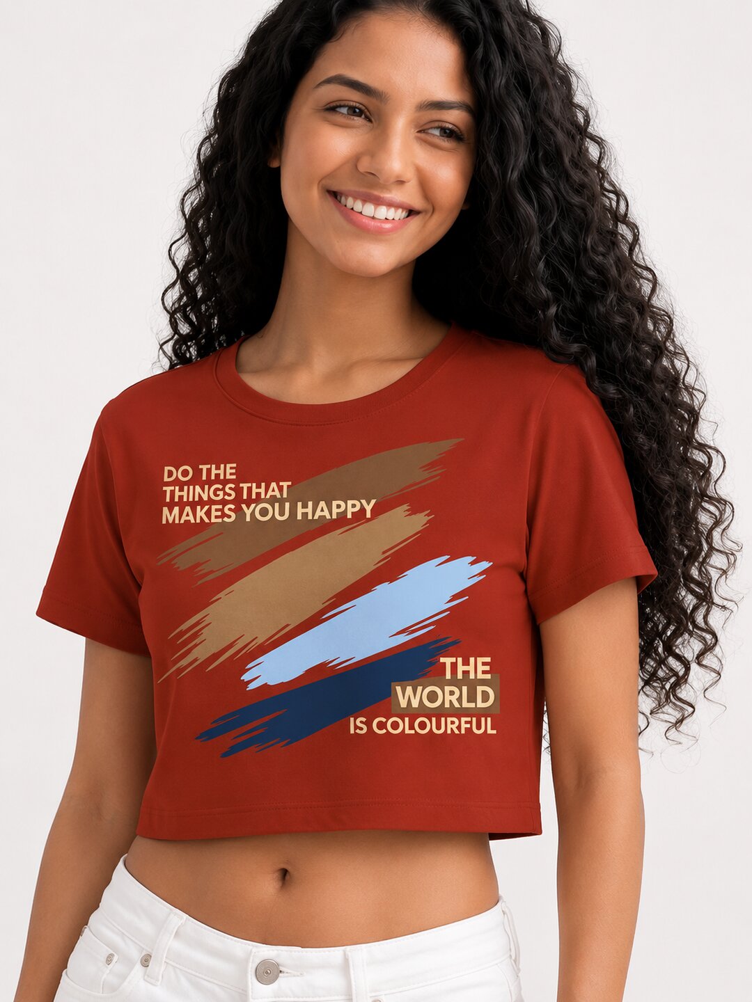 K-Pop Pulse Printed Round Neck Crop Pre-customized Tshirt for Women
