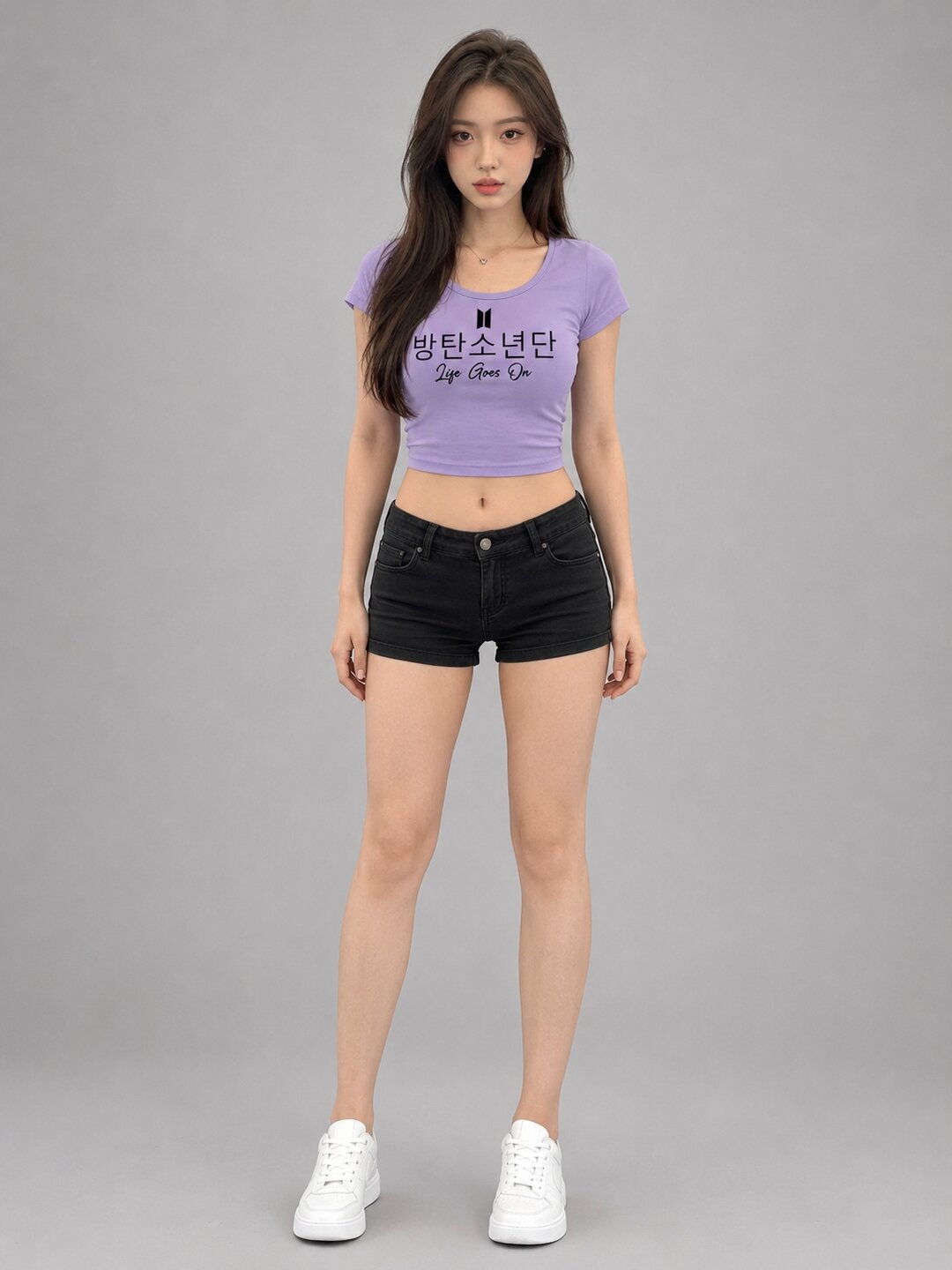 Life Goes On Printed Round Neck Crop Pre-customized Tshirt for Women
