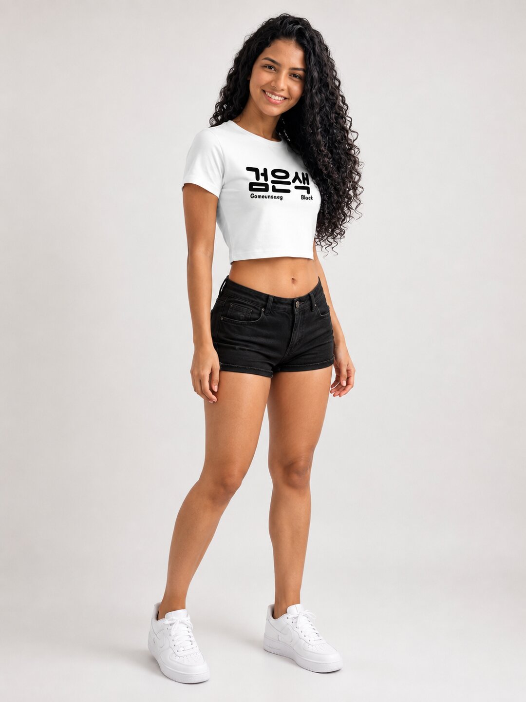 Gomeunsag Printed Round Neck Crop Pre-customized Tshirt for Women