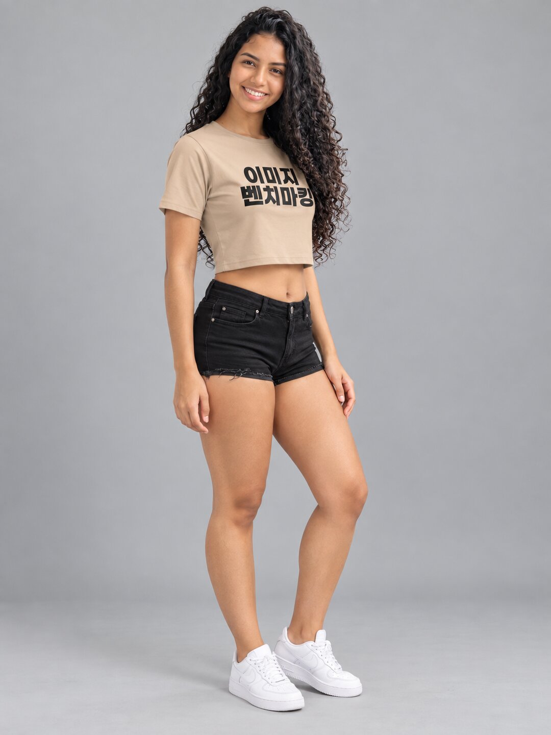 Benchmark Printed Round Neck Crop Pre-customized Tshirt for Women