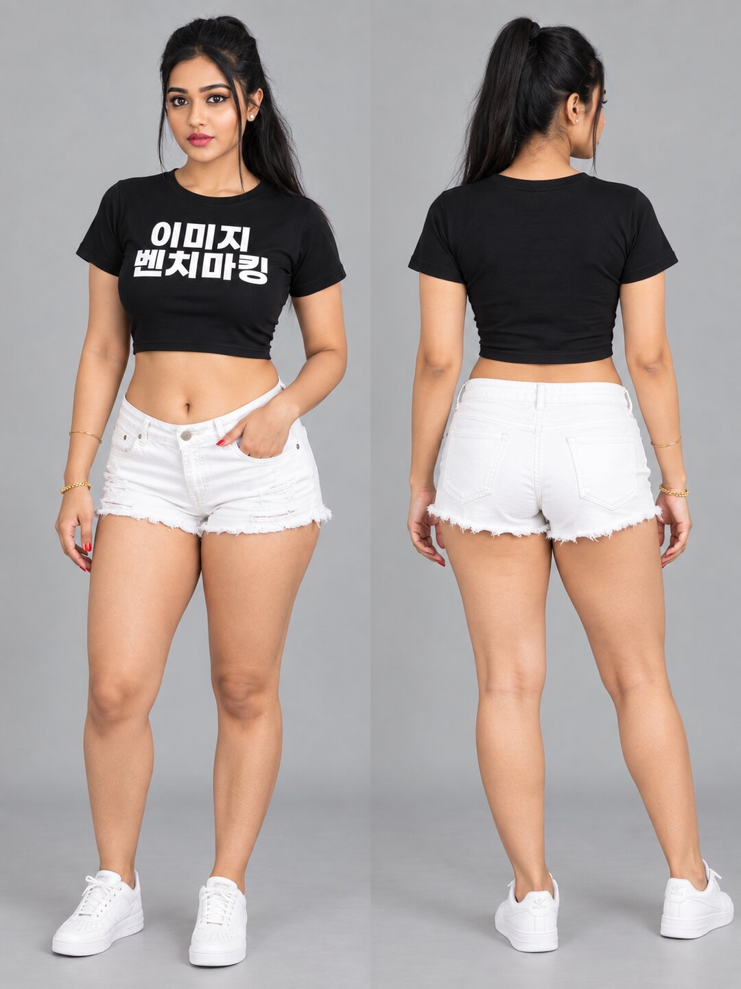 Benchmark Printed Round Neck Crop Pre-customized Tshirt for Women