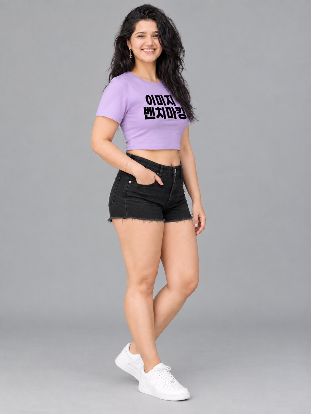 Benchmark Printed Round Neck Crop Pre-customized Tshirt for Women