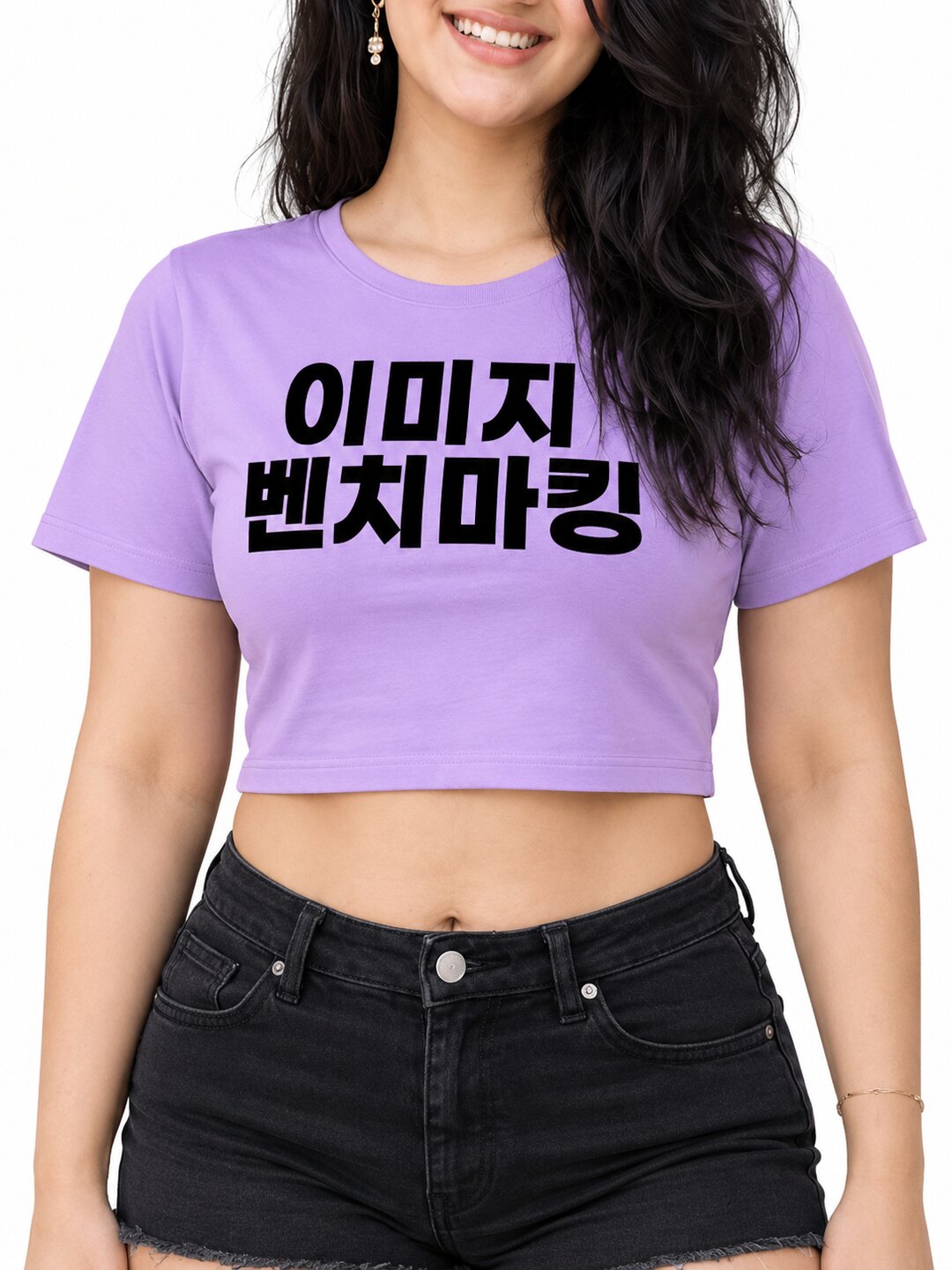 Benchmark Printed Round Neck Crop Pre-customized Tshirt for Women