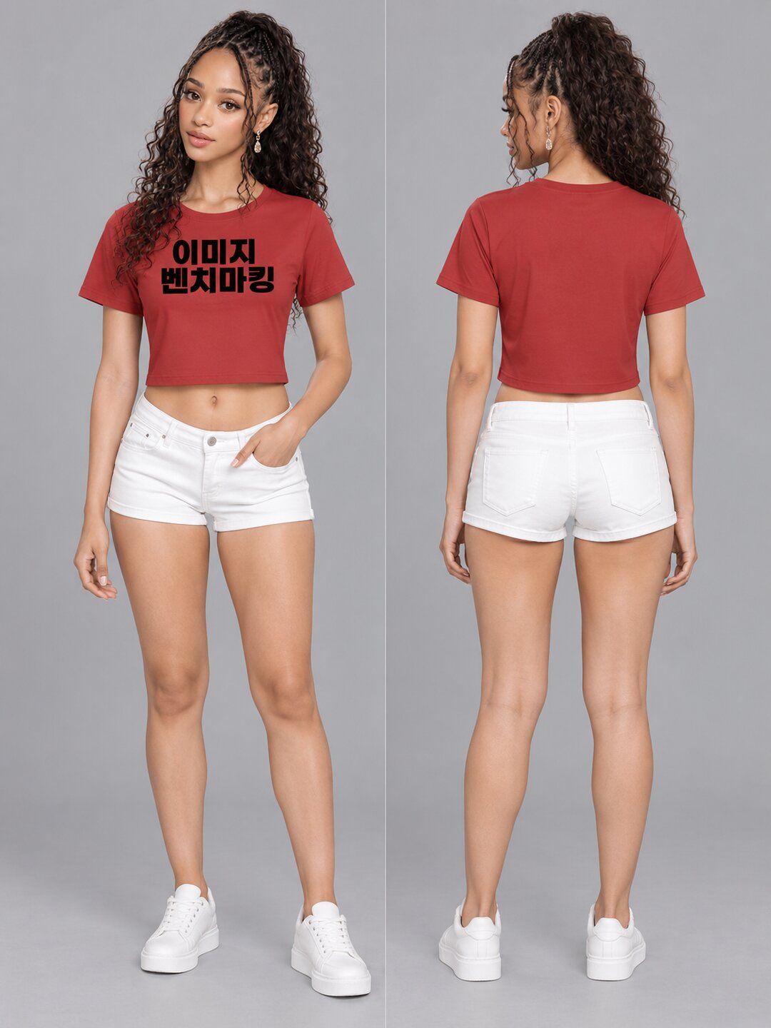 Benchmark Printed Round Neck Crop Pre-customized Tshirt for Women