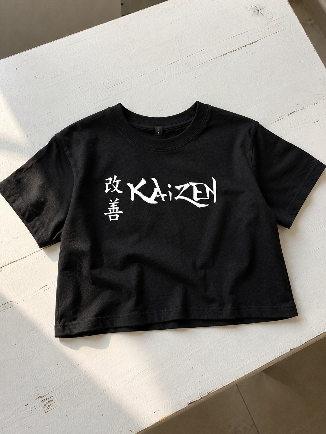 Kaizen Printed Round Neck Crop Pre-customized Tshirt for Women