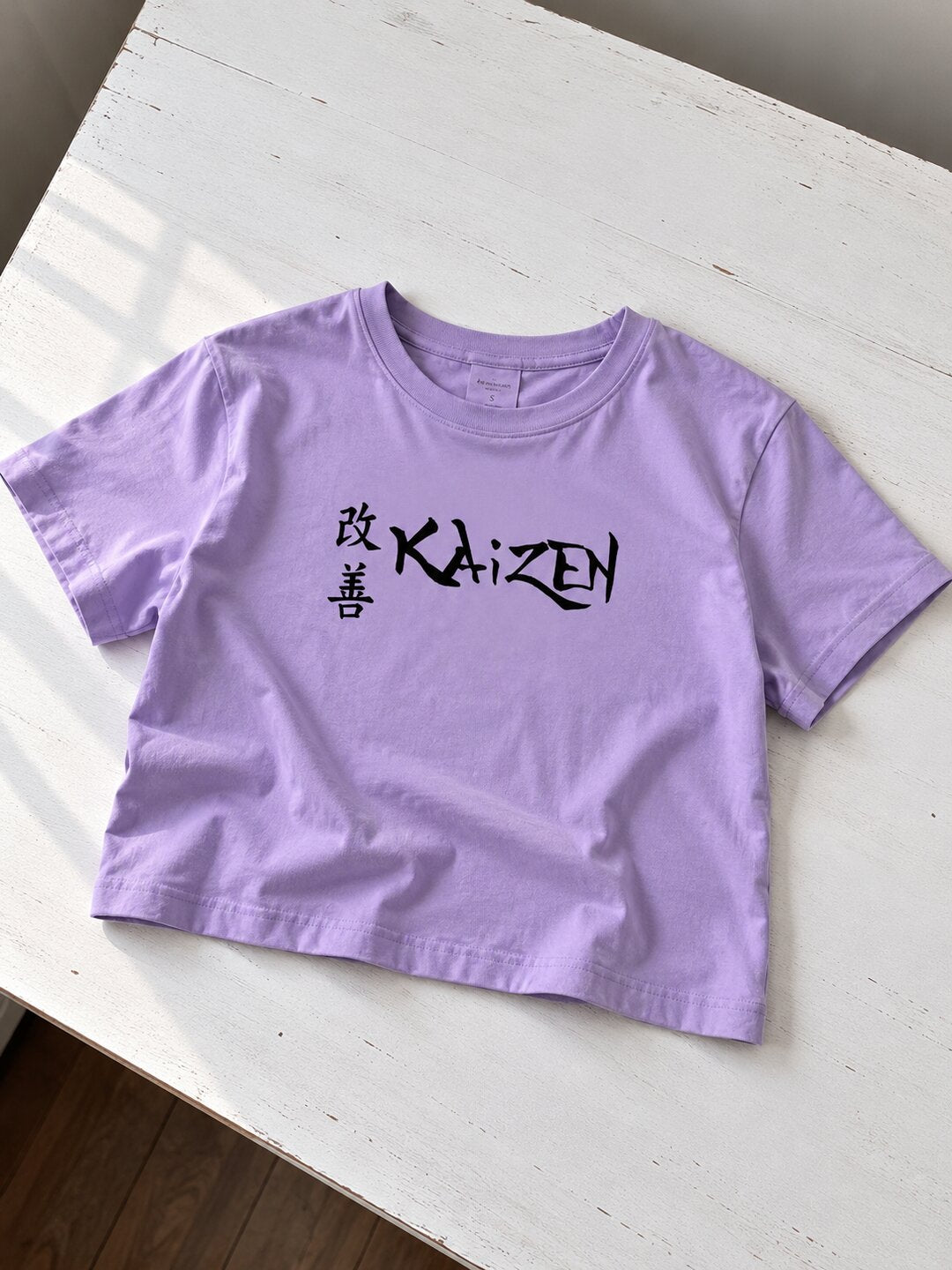 Kaizen Printed Round Neck Crop Pre-customized Tshirt for Women