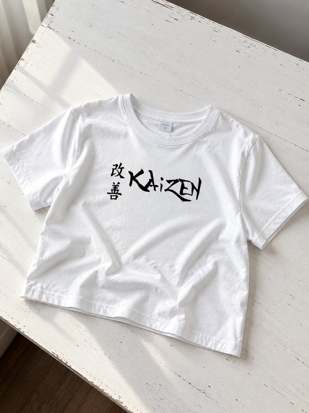 Kaizen Printed Round Neck Crop Pre-customized Tshirt for Women