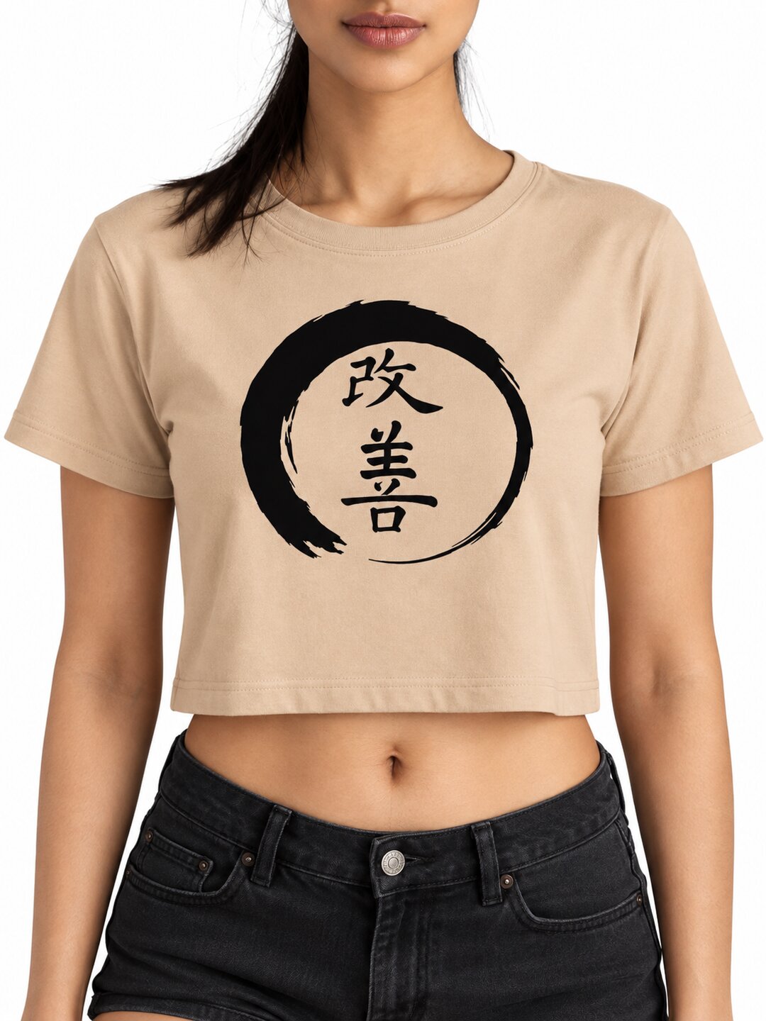 Reform Printed Round Neck Crop Pre-customized Tshirt for Women