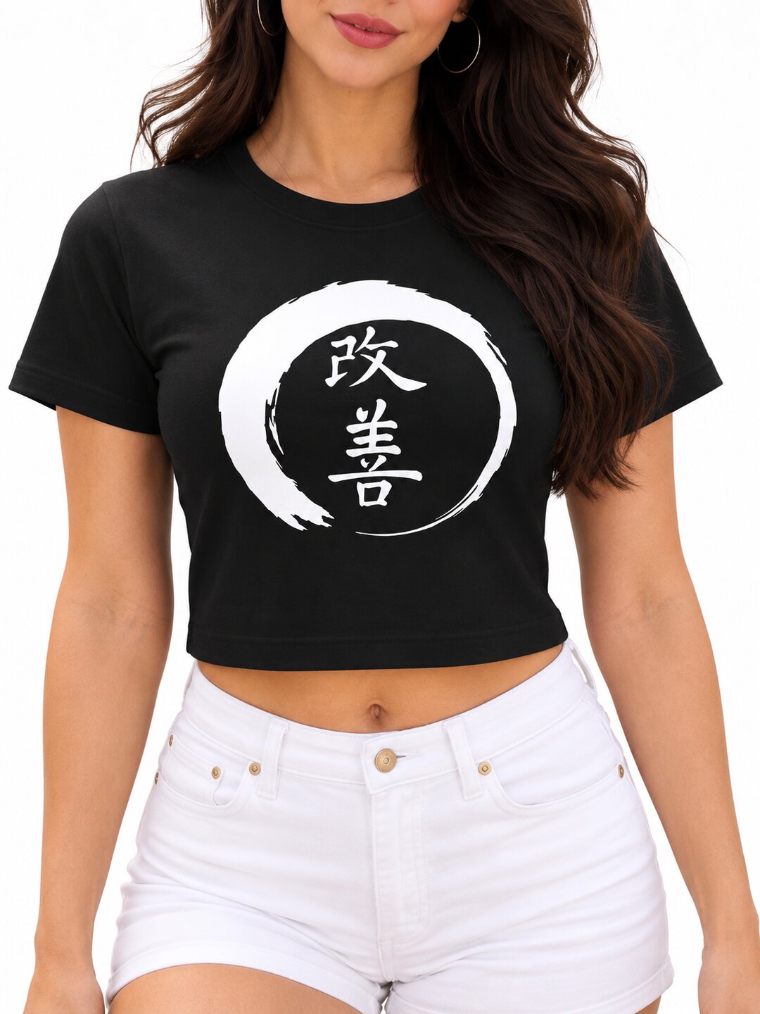 Reform Printed Round Neck Crop Pre-customized Tshirt for Women