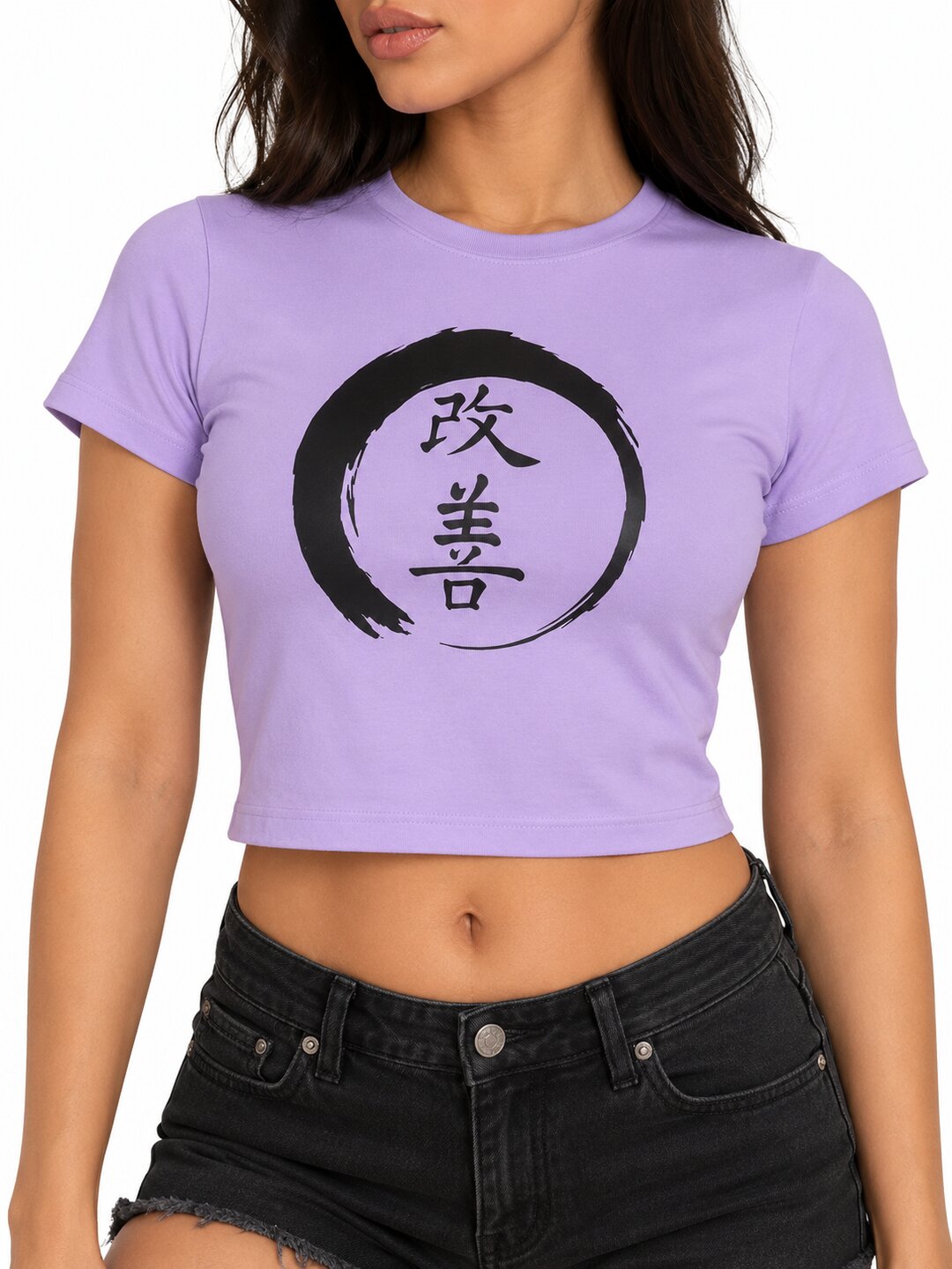 Reform Printed Round Neck Crop Pre-customized Tshirt for Women