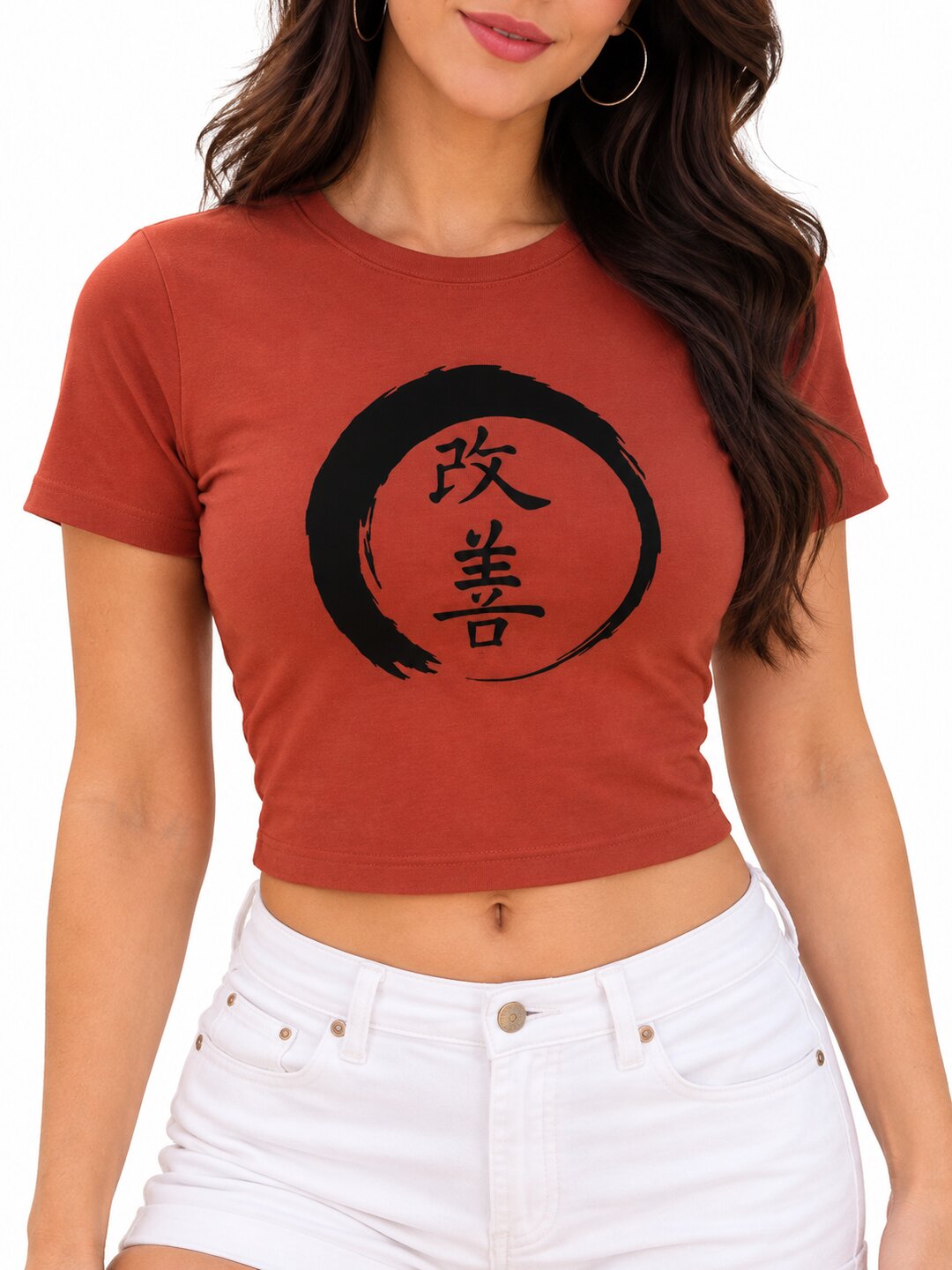 Reform Printed Round Neck Crop Pre-customized Tshirt for Women