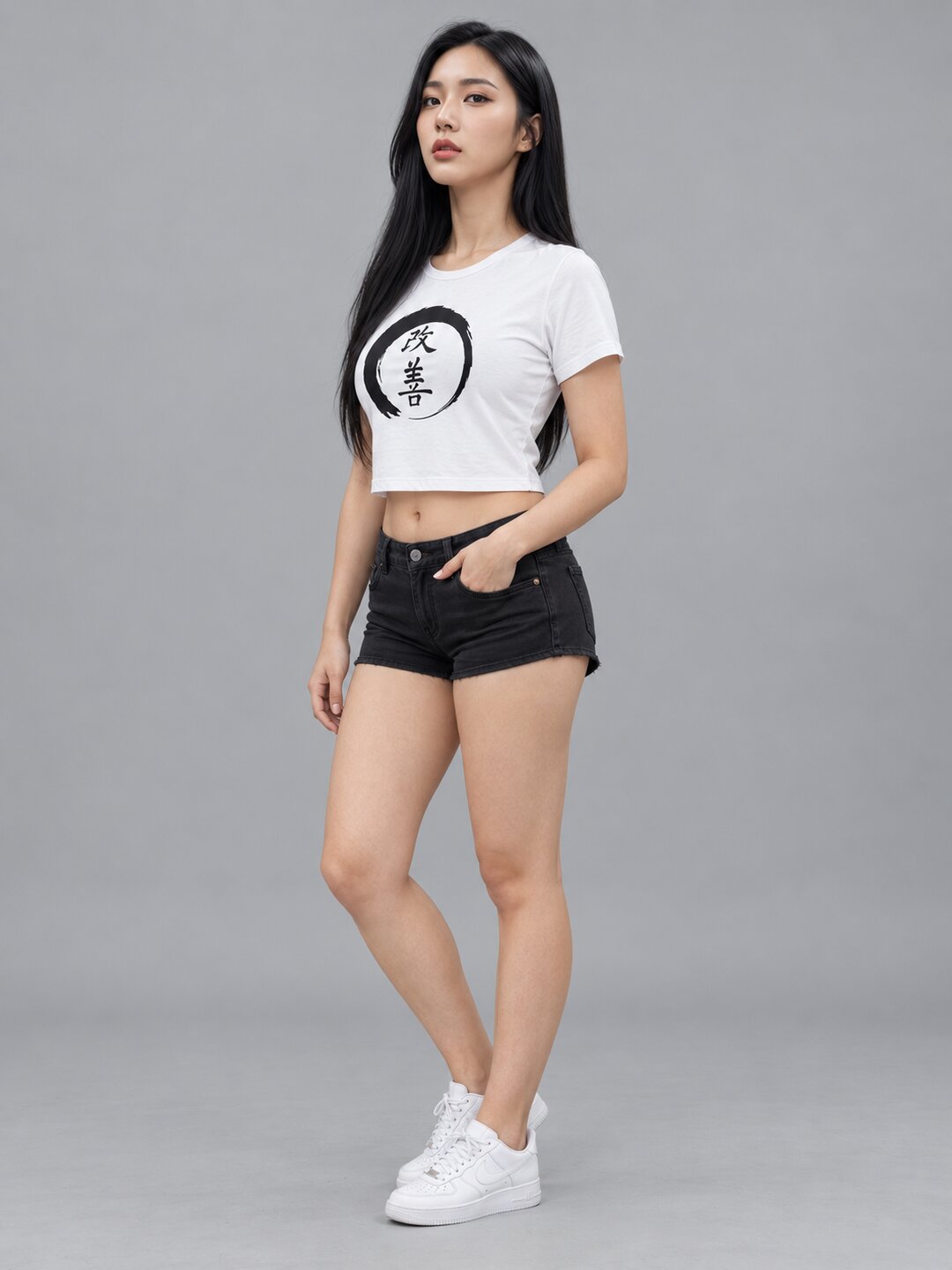 Reform Printed Round Neck Crop Pre-customized Tshirt for Women