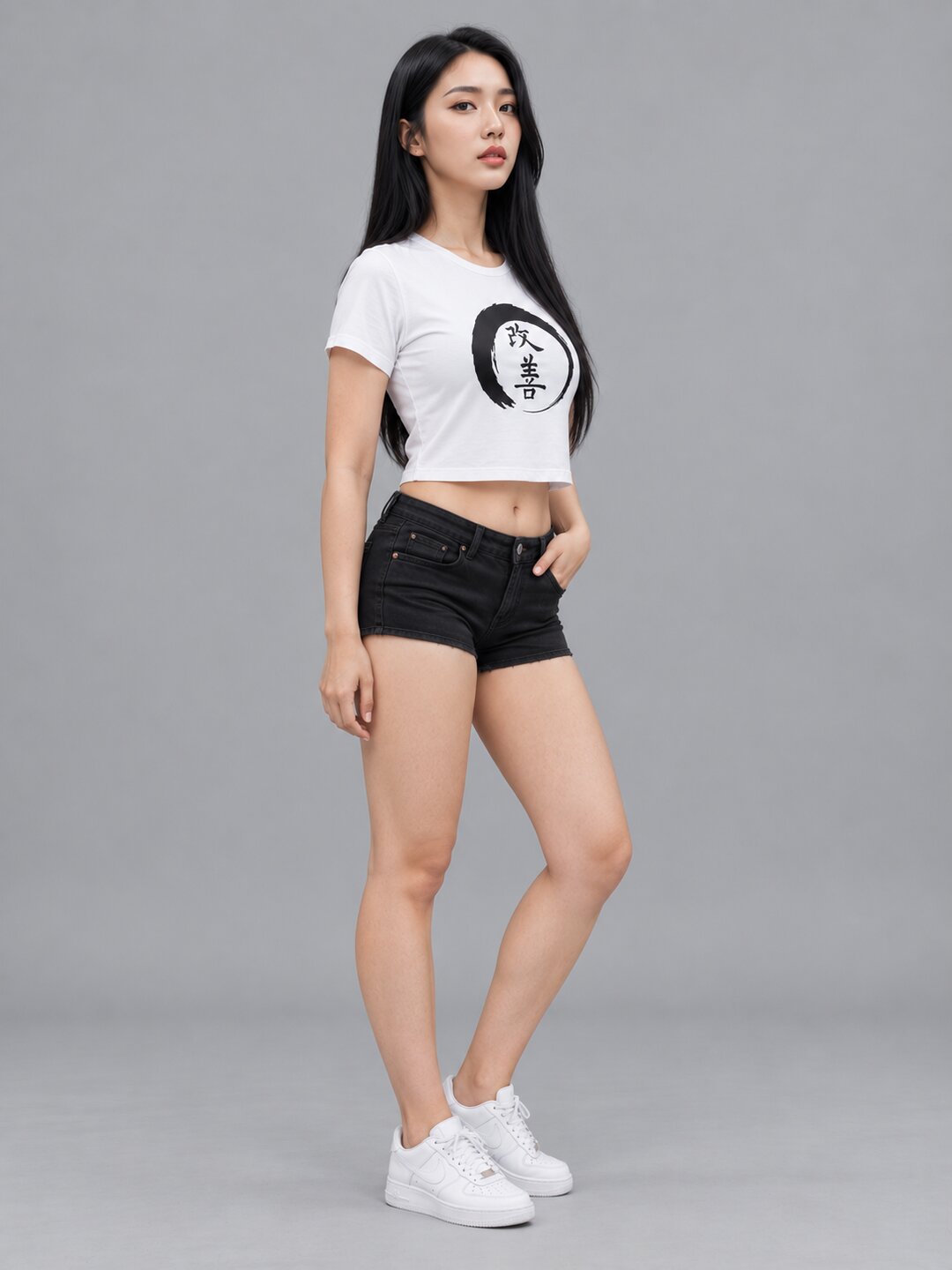 Reform Printed Round Neck Crop Pre-customized Tshirt for Women