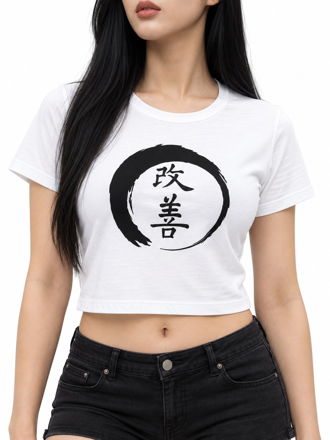 Reform Printed Round Neck Crop Pre-customized Tshirt for Women