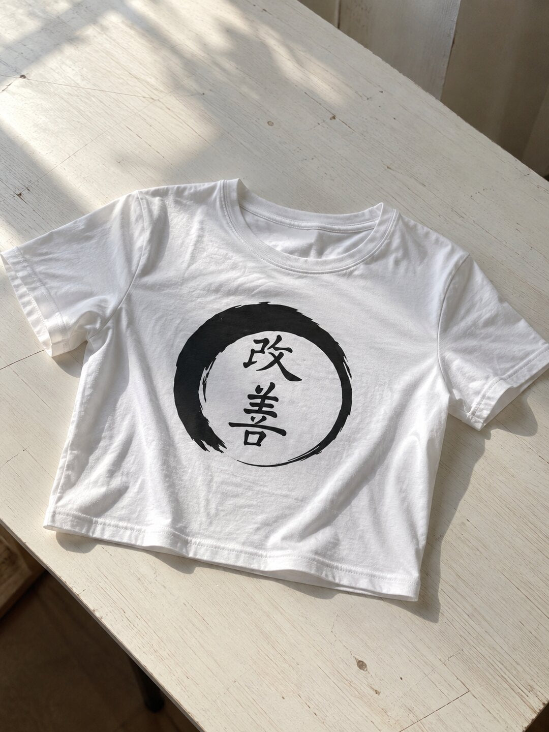 Reform Printed Round Neck Crop Pre-customized Tshirt for Women
