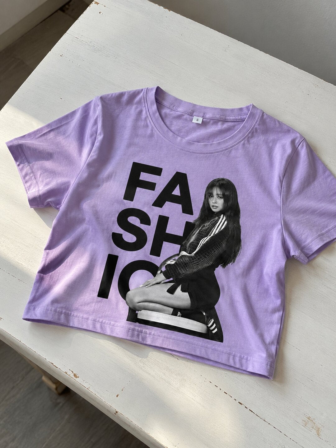 KgirlFashion Printed Round Neck Crop Pre-customized Tshirt for Women