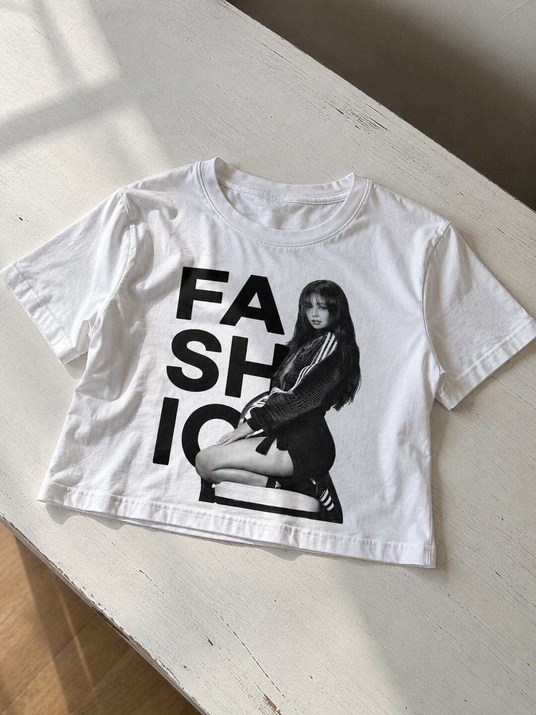 KgirlFashion Printed Round Neck Crop Pre-customized Tshirt for Women