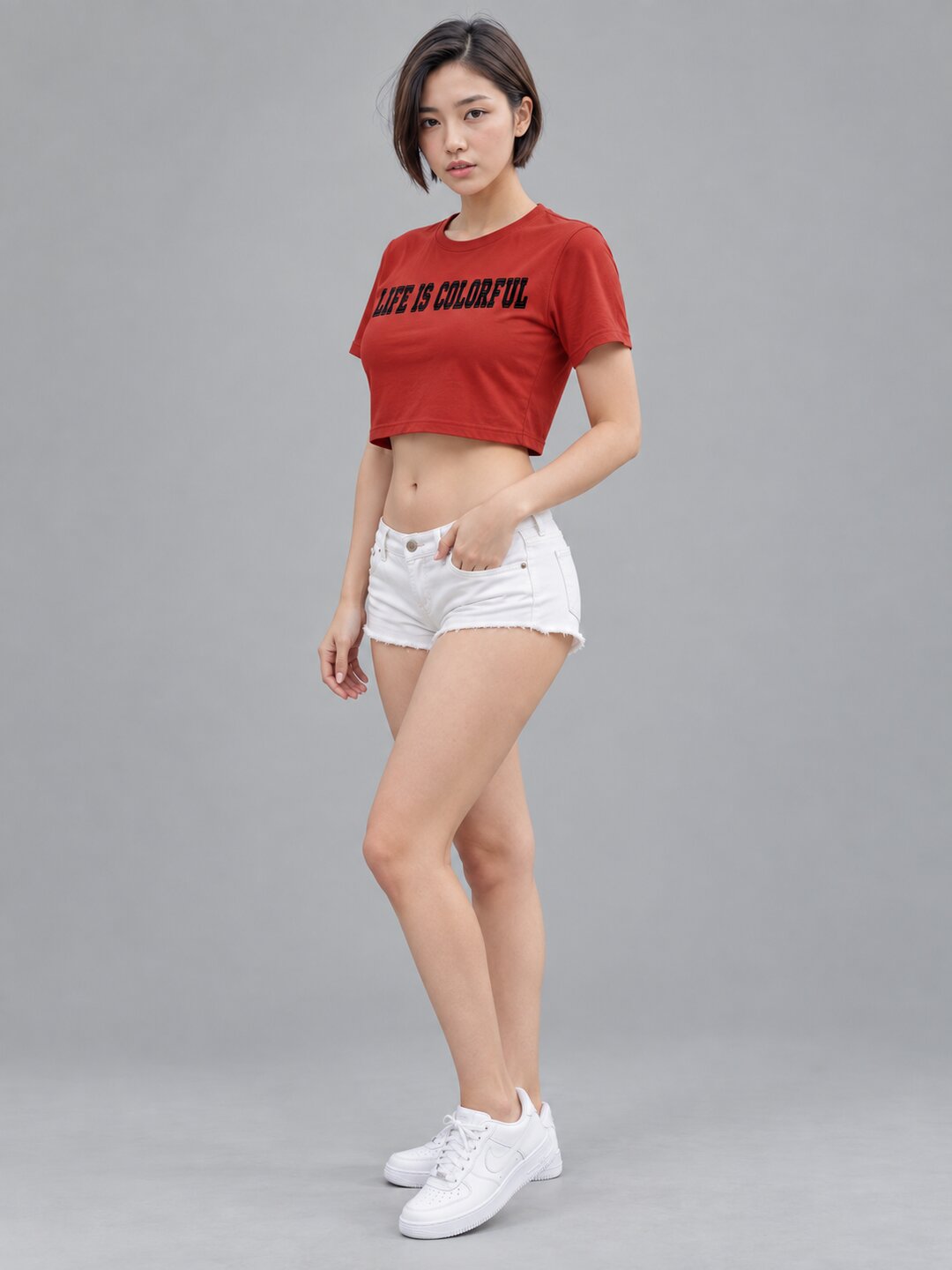 Newspaper Printed Round Neck Crop Pre-customized Tshirt for Women