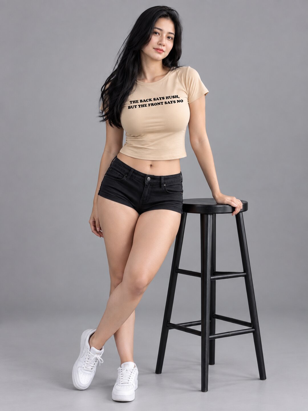 Sush Printed Round Neck Crop Pre-customized Tshirt for Women