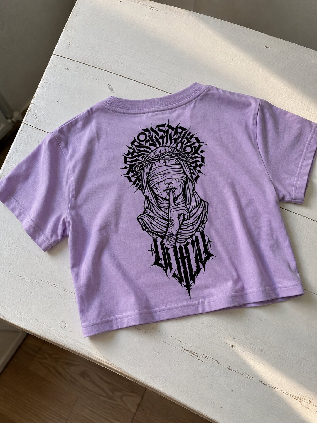 Sush Printed Round Neck Crop Pre-customized Tshirt for Women