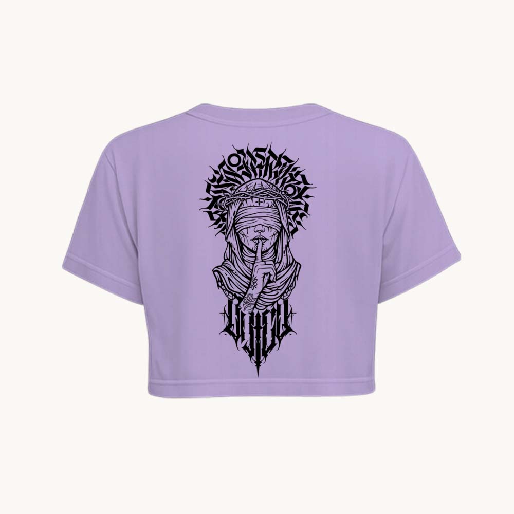 Sush Printed Round Neck Crop Pre-customized Tshirt for Women