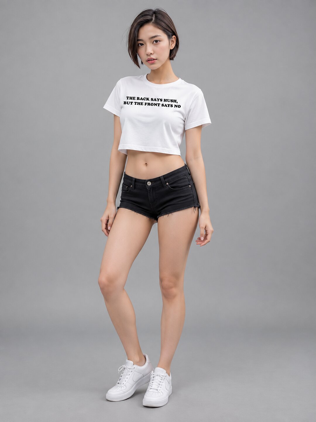 Sush Printed Round Neck Crop Pre-customized Tshirt for Women