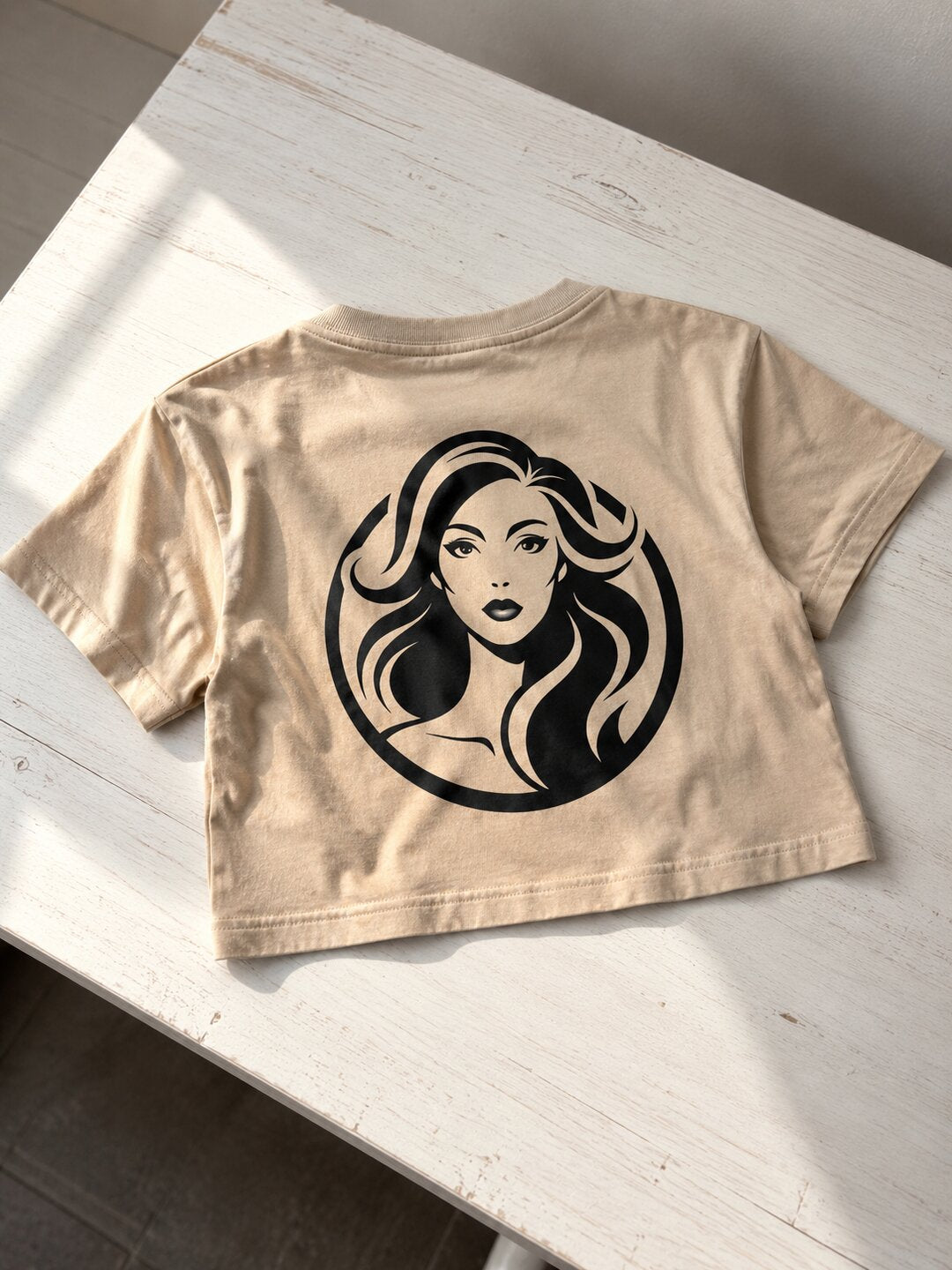 MirrorUrself Printed Round Neck Crop Pre-customized Tshirt for Women