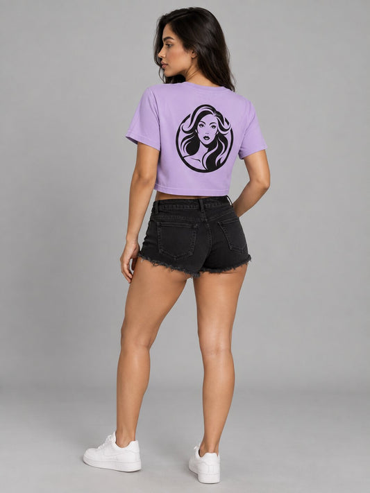 MirrorUrself Printed Round Neck Crop Pre-customized Tshirt for Women