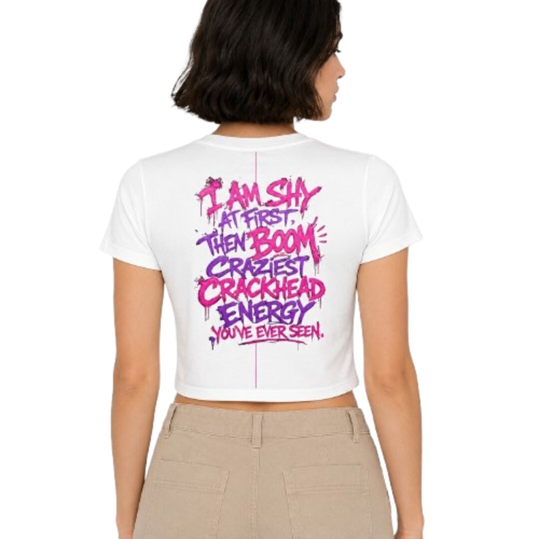 Shy & Bold Printed Round Neck Crop Pre-customized Tshirt for Women