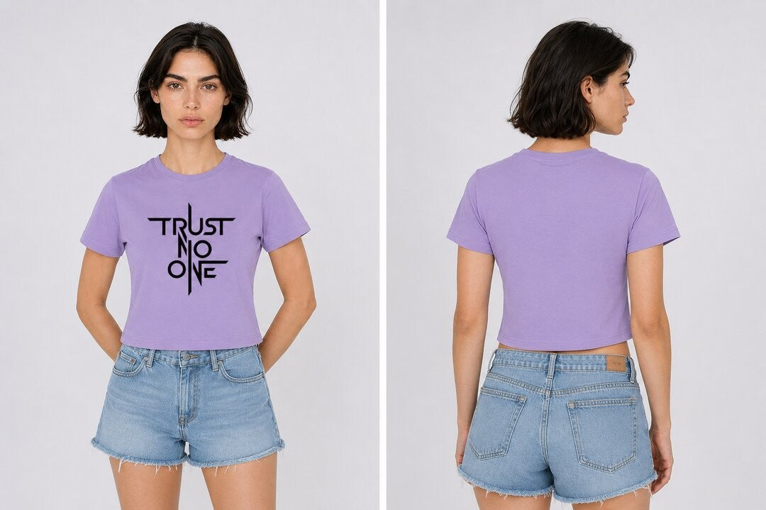 Trust Printed Round Neck Crop Pre-customized Tshirt for Women